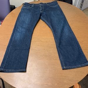 Levis 514 Straight Leg Jeans Men's 38x30 Dark Wash Blue Denim Red Tab Stretch
